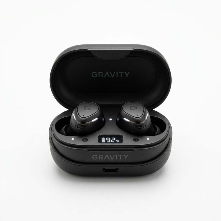AeroSound Pro True Wireless Earbuds with ANC - Matte Obsidian Black - view 1