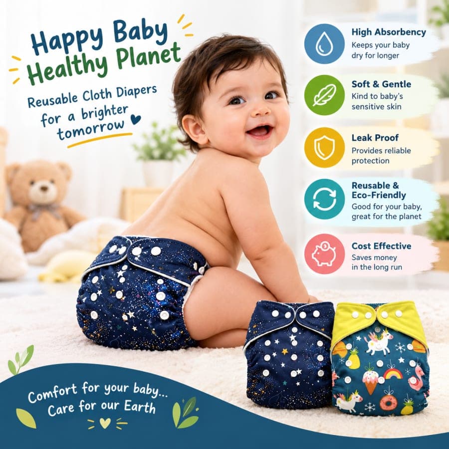 CLOTH DIAPER - Blue&Yellow - view 2