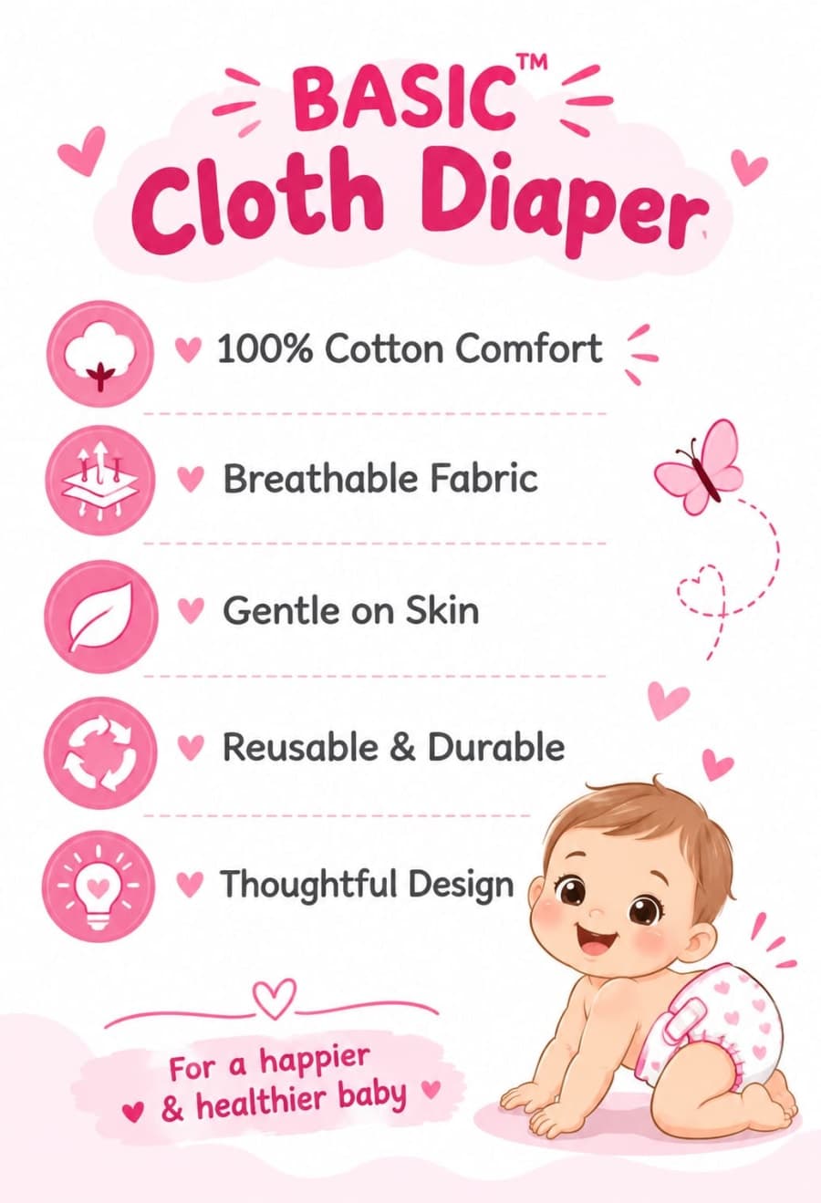 REUSABLE DIAPER WITH PAD - view 3